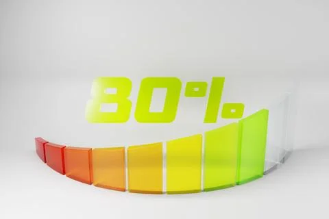 3d illustration round control panel icon. High risk concept on  spedometer. C Stock Illustration