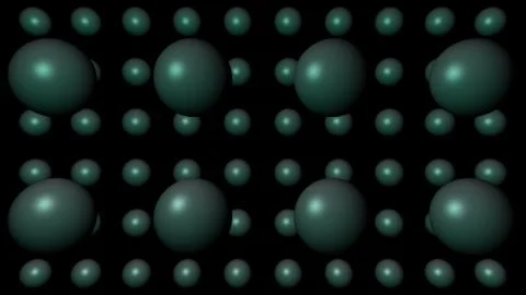 3D illustration round particles background texture on black screen. Stock Illustration