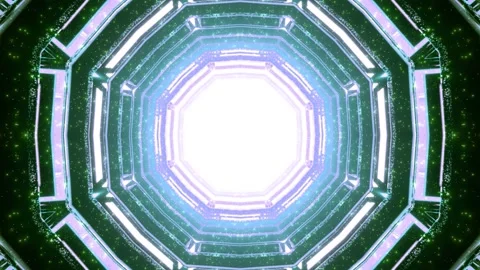 3d illustration of round shaped dynamic corridor Stock Footage 160532217