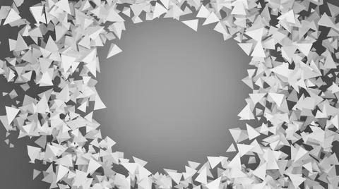 3D illustration of a round space surrounded by multiple pyramids Stock Illustration