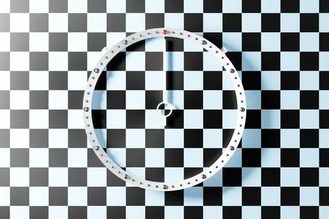 3d illustration of a round transparent clock without numbers with a shadow on Stock Illustration