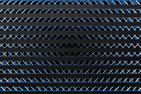 3d Illustration  rows of  black  line  . Geometric background, wave pattern. Stock Illustration