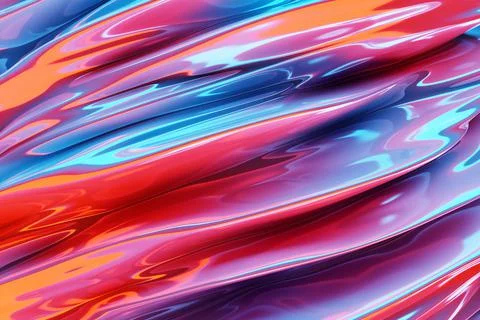 3d Illustration  rows of blue and pink line  .Geometric background,  pattern. Stock Illustration