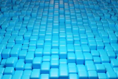 3d illustration of rows of blue cube.Set of chewing gum on blue background. P イラスト素材