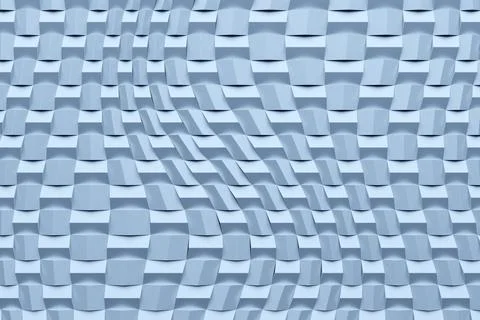 3d illustration of rows of   blue neon squares .Set of cubes on monocrome bac 스톡 일러스트