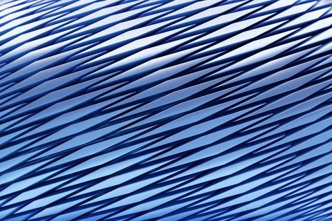 3d illustration of rows of  blue stripes flanking cells. Set of mesh on blue  Stock Illustration