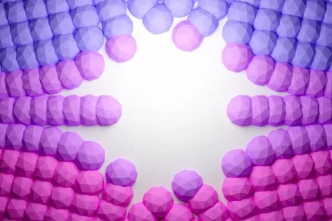 3d illustration of rows of pink polygones. Parallelogram pattern. Technology  Illustrazione stock