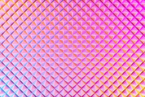 3d illustration of rows of pink polygones. Parallelogram pattern. Technology  Stock Illustration