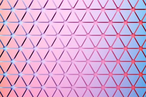 3d Illustration  rows of   pink  triangle  .Geometric background,  pattern. Stock Illustration