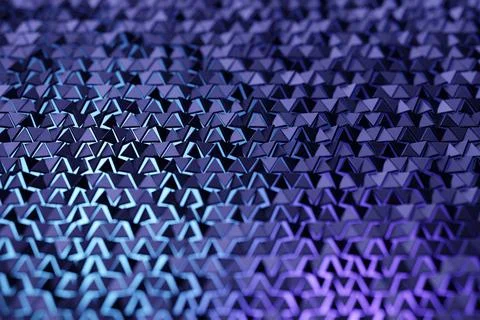 3d Illustration  rows of   purple  triangle  .Geometric background,  pattern. Illustrazione stock