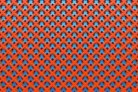 3d illustration of rows of red and blue  polygones. Parallelogram pattern. Te Stock Illustration
