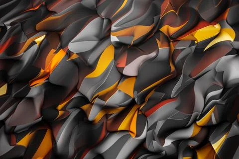 3d Illustration  rows of silver and bronze metallic crystals. Patter on a mon Illustrazione stock