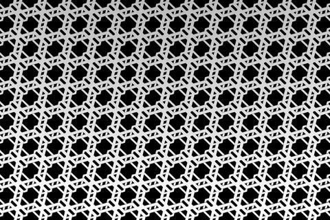 3d illustration of rows of  silver    polygones. Parallelogram pattern. Techn Stock Illustration