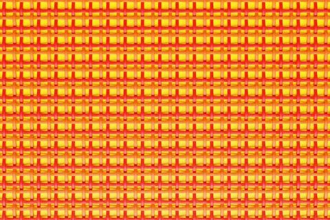 3d illustration of rows of  stripes flanking cells.Set of mesh on yellow back Illustrazione stock