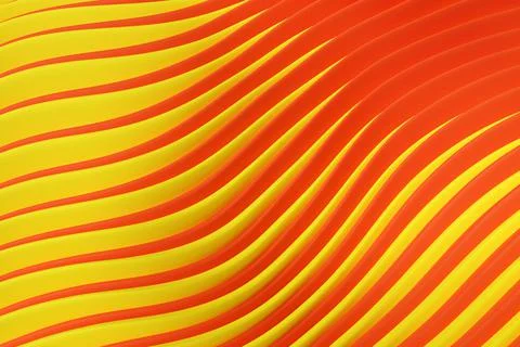 3d illustration of rows  yellow, orange  portal, cave .Shape pattern. Technol Stock Illustration
