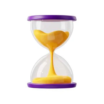 3D illustration of sand clock isolated on white Stock Illustration