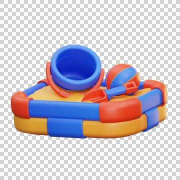 3d illustration Sandbox Stock Illustration