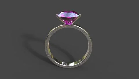 3D illustration of sapphire ring Stock Illustration