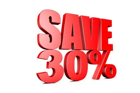 3d illustration save 30% Stock Illustration