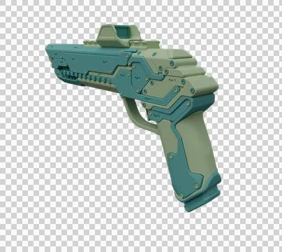 3d illustration of sci-fi futuristic gun weapon, Science fiction hi tech Lase Illustrazione stock