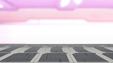 3d illustration of sci fi lab table with Blur sci-fi Background 3d render Illustration