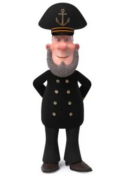 3d illustration sea captain Stock Illustration