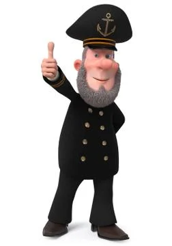 3d illustration sea captain Stock Illustration