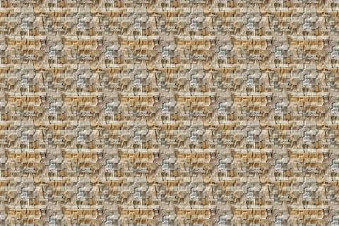 A 3d illustration seamless  pattern of small brown bricks for wallpaper and b Stock Illustration