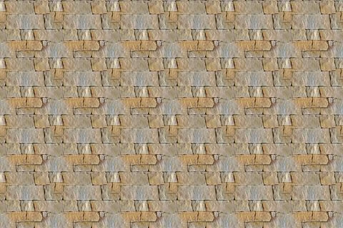 A 3d illustration seamless pattern of small brown bricks for wallpaper and ba Stock Illustration