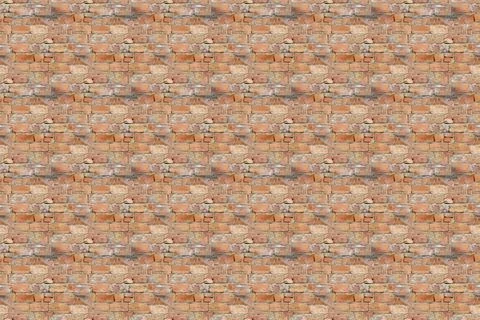A 3d illustration seamless pattern of small brown bricks for wallpaper and ba Stock Illustration