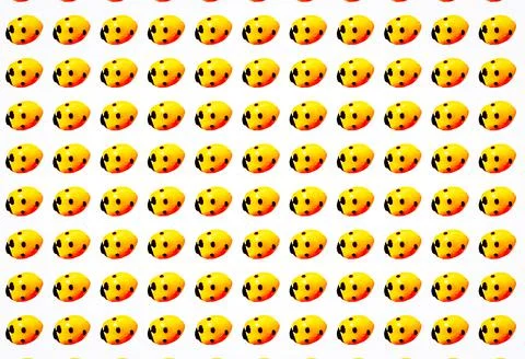 3D illustration seamless pattern with yellow and black ladybug Иллюстрация