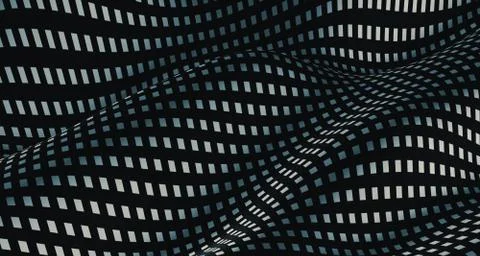 3d illustration Seamless ripple pattern Repetition of black and white floorin Stock Illustration