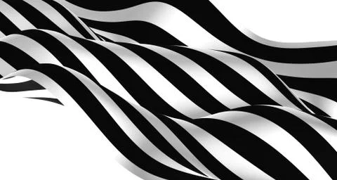 3d illustration Seamless ripple pattern Repetition of black and white floorin Stock Illustration