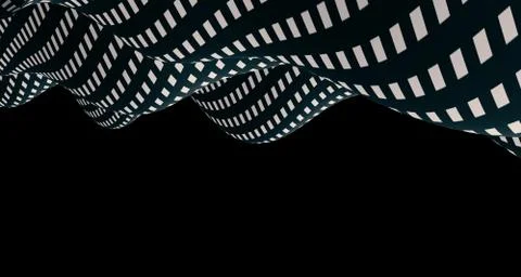 3d illustration Seamless ripple pattern Repetition of black and white floorin Illustrazione stock