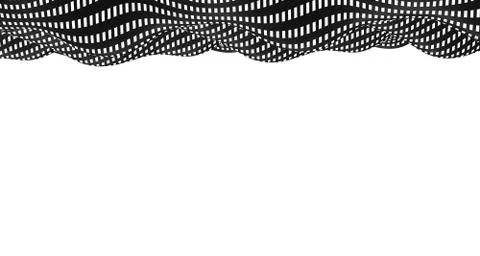 3d illustration Seamless ripple pattern Repetition of black and white floorin Stock Illustration