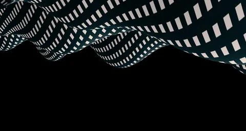 3d illustration Seamless ripple pattern Repetition of black and white floor.. Stock Illustration