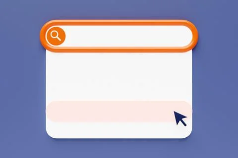 3D illustration, search bar elements design. A search bar with a large white  스톡 일러스트
