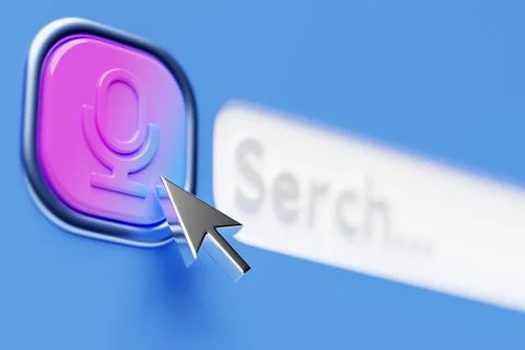 3D illustration, search bar elements design. Search bar with magnifying glass 库存插图