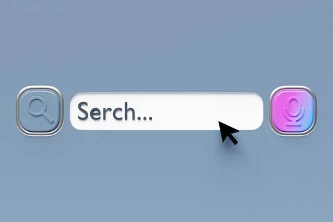 3D illustration search frame, box, panel on the internet with a magnifying gl Stock-Illustration