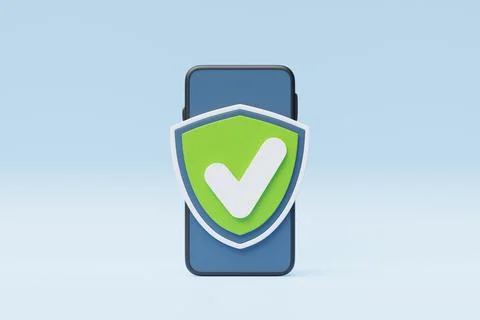 3D  illustration of secure internet connection, smartphone privacy and VPN co イラスト素材