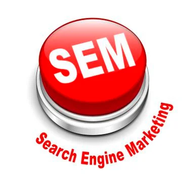 3d illustration of sem ( search engine marketing ) button Stock Illustration