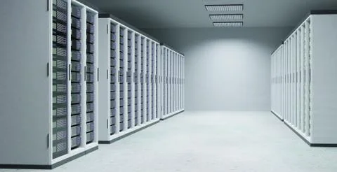 3D illustration with server room Illustrazione stock