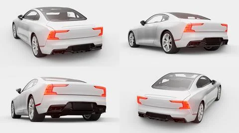 3d illustration. Set Concept car sports premium coupe. Plug-in hybrid. Techno Illustrazione stock