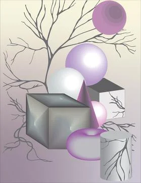 3D illustration. Set of geometric shapes Stock Illustration