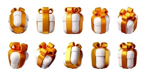 3d illustration set of gift box collection Stock Illustration