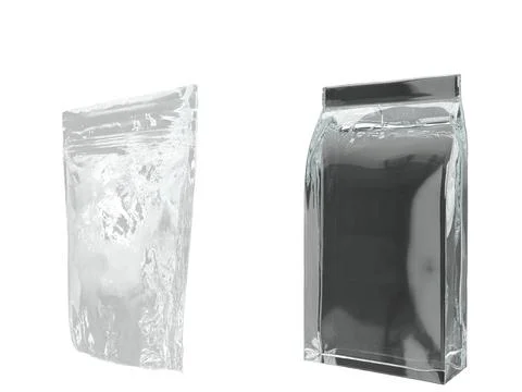 3D illustration Set of Transparent Packaging - White Background Illustrazione stock