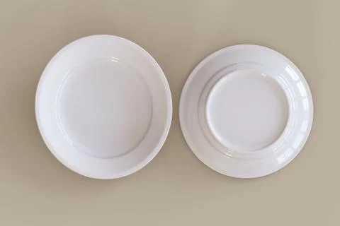 3D Illustration. Set of two blank plates mockup. Stock Illustration
