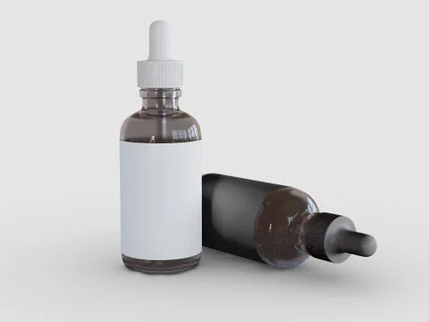 3D Illustration. Set of two dropper bottle mockup. Stock-Fotos