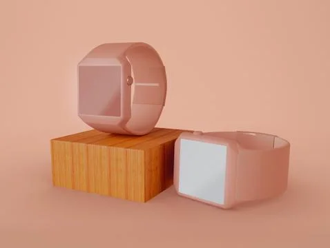 3D Illustration. Set of two smart watchs. Foto stock