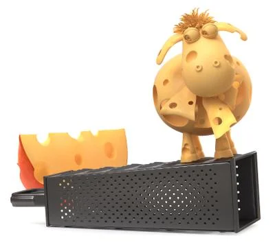 3d illustration sheep cheese Stock Illustration